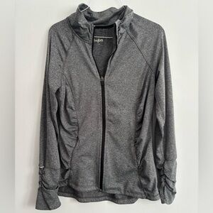 Hyba Gray Long Sleeve Zip-up Reflective Sweater Jacket Size Large